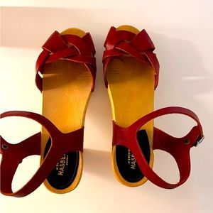 Hasbeens Swedish Slingback Red Leather